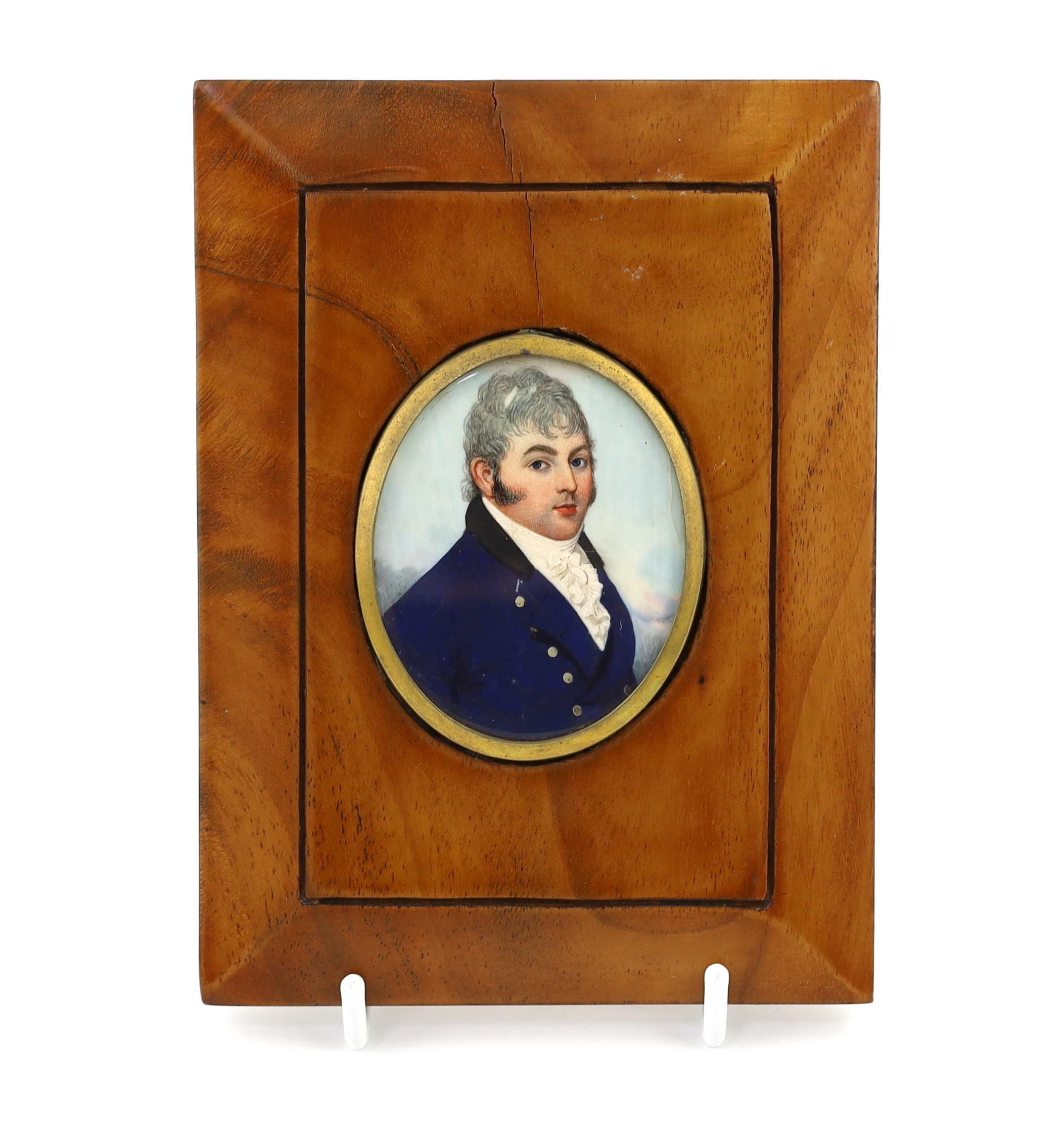 Frederick Buck (Irish, 1771-1840), Portrait miniature of a gentleman, watercolour on ivory, 5.8 x 4.7cm. CITES Submission reference JWJXZBPX